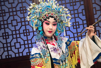 演员画脸艺术家传统文化清晰摄影图