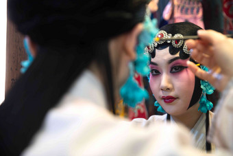 京剧演员戏曲青年女人专心清晰拍摄