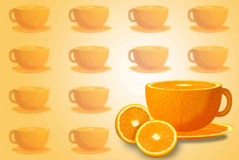 数码合成的橙子水平构图氛围拍摄