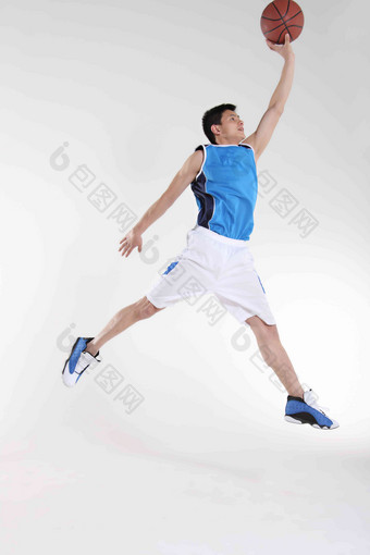 东方篮球运动员扣球运动服氛围素材