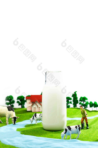 牛奶牧场概念乳业无人写实镜头