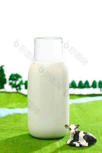 牛奶牧场绿色饮料玩具氛围镜头