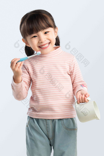 刷牙可爱4-5岁影相