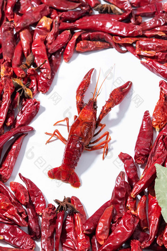 小龙虾和红辣椒中国清晰素材