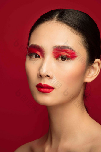 肖像中国人骄傲女性特质清晰摄影