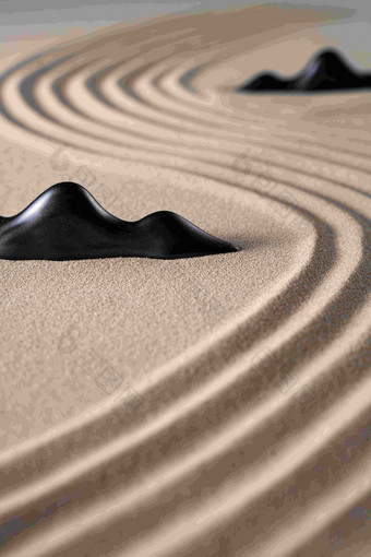 沙丘上的线条痕迹彩色图片高质量摄影图