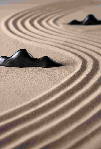 沙丘上的线条痕迹沙丘氛围相片