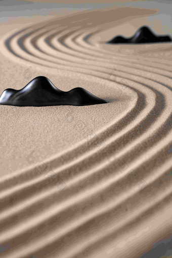 沙丘上的线条痕迹选择对焦写实相片
