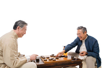老年人下象棋养老院享受相片