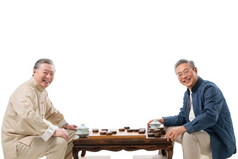 老年人下象棋老年男人社交关爱高端摄影图