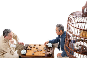 老年人下象棋友谊社交摄影氛围图片
