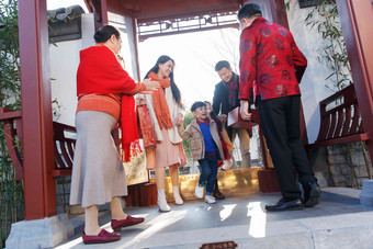 幸福家庭回家过新年