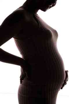 孕妇抚摸肚子