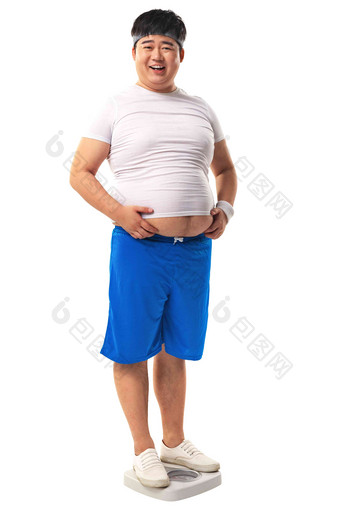 小胖称体重中国人高清图片