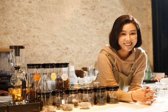 咖啡店服务员女招待女人活力高质量照片