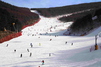 滑雪场雪场滑雪运动户外周末活动摄影氛围场景