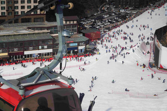 滑雪场雪场运动冬天度假高清场景