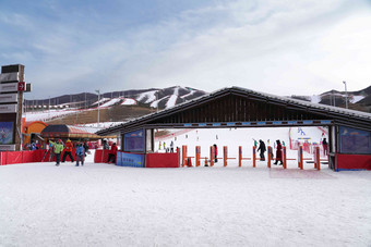 滑雪场雪场滑雪运动户外冬天亚洲