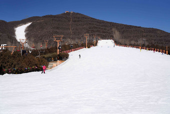 滑雪场雪场滑雪风景白昼写实照片