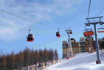 滑雪场雪场自然冬天美景高质量镜头