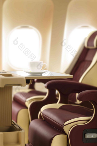 飞机机舱座椅服务拍摄图片