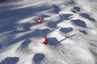 滑雪场雪场儿童风景高清摄影