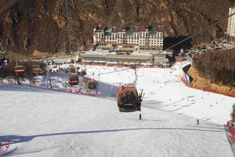 滑雪场雪场<strong>冬季运动</strong>白色旅游胜地高端镜头