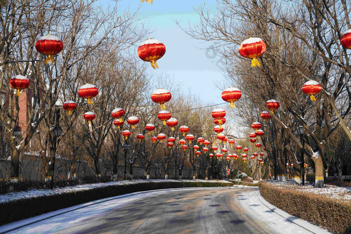 别墅区雪景东方摄影过年