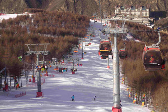 滑雪场雪场天空雪山速度