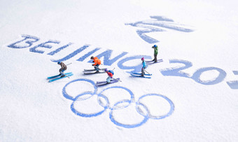 奥运滑雪微观雪概念
