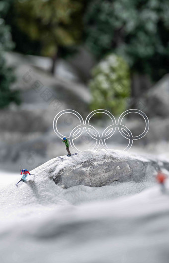 微观滑雪冰雪运动山创意氛围拍摄