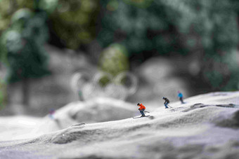 微观滑雪人类形象彩色图片高端场景