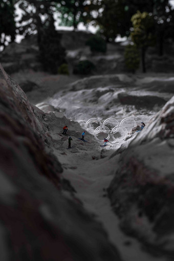 微观<strong>滑雪</strong>奥运五环山谷刺激高质量图片