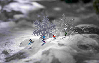 微观运动滑雪中国静物素材