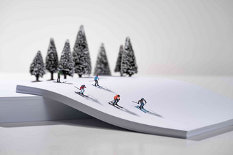 微观运动滑雪玩偶刺激高清镜头