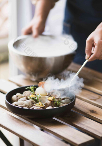 厨师做饭美食准备食物影棚拍摄