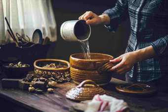 厨师做饭容器部分饮食文化素材