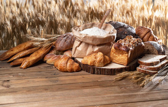 面包麦子烘焙美味高端摄影图