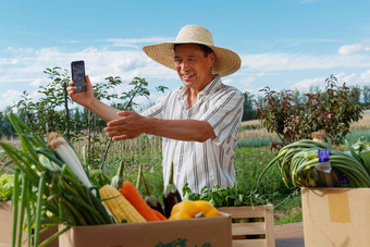 农民在线直播销售农产品通讯清晰相片