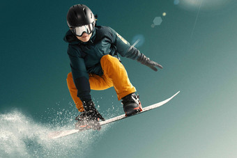 滑雪男人滑雪运动滑雪服阳光