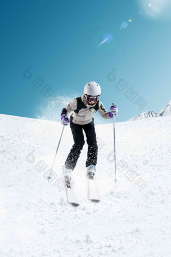 滑<strong>雪</strong>的青年女人中国人高质量摄影