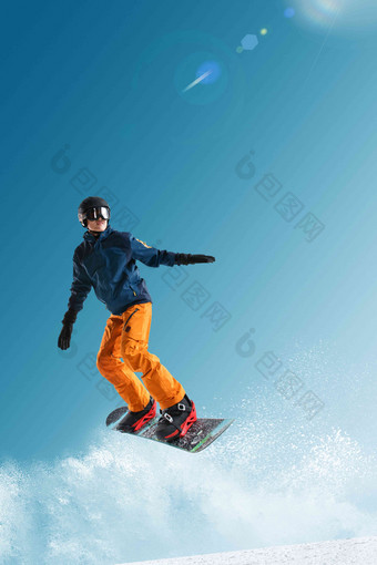 滑雪男人运动仅男人垂直构图