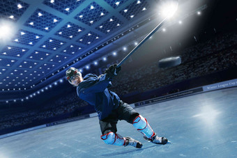 冰球运动员动员东方人专业人员比赛写实图片