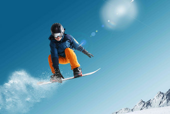 滑雪男人亚洲人运动员阳光清晰拍摄