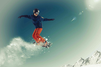 滑雪男人专业人员冬天氛围图片