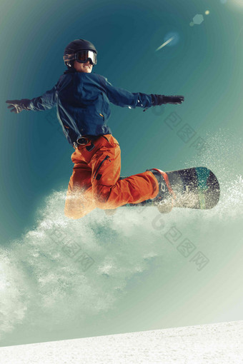 滑<strong>雪</strong>男人冬季运动刺激写实摄影图