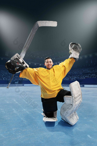冰球运动员动员东方人一个人体育活动高清照片