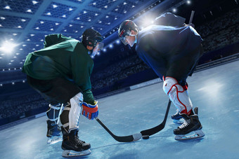 冰球对抗竞技冬季运动镜头