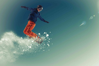 滑雪男人亚洲中国水平构图高质量摄影