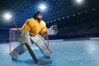冰球运动员动员中国冰摄影